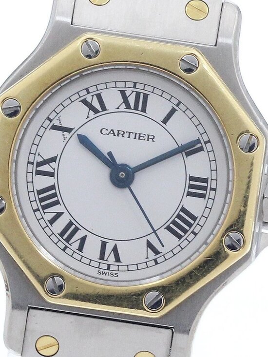 CARTIER Santos Octagon SM YG2 tone white Dial Automatic Ladies Watch_956047 main image 5